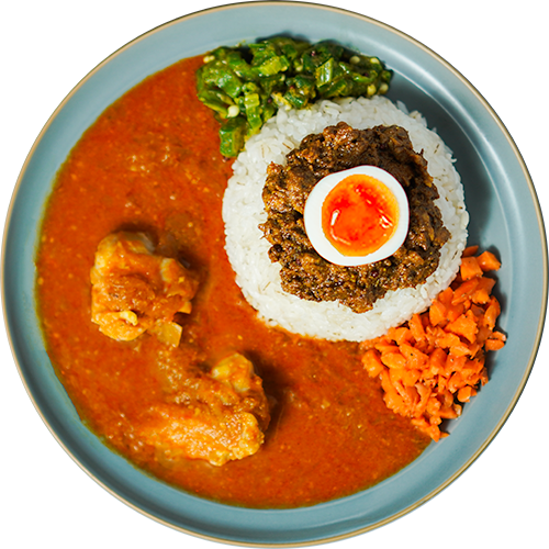 トマトチキン＆黒キーマ